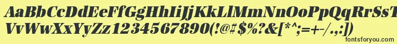 UrwantiquatultbolextnarOblique Font – Black Fonts on Yellow Background