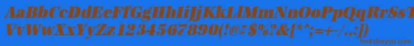 UrwantiquatultbolextnarOblique Font – Brown Fonts on Blue Background