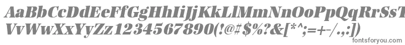 フォントUrwantiquatultbolextnarOblique – 白い背景に灰色の文字