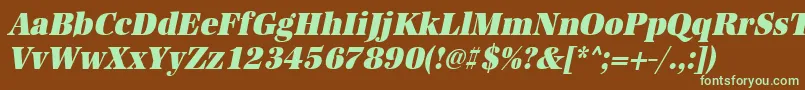 UrwantiquatultbolextnarOblique Font – Green Fonts on Brown Background
