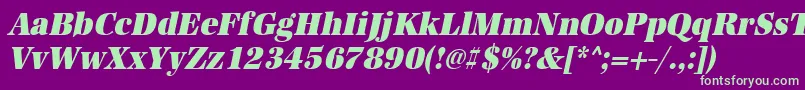 UrwantiquatultbolextnarOblique Font – Green Fonts on Purple Background