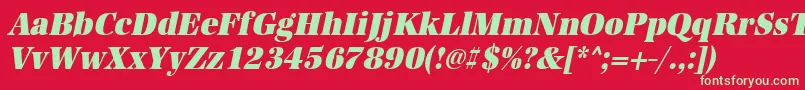 フォントUrwantiquatultbolextnarOblique – 赤い背景に緑の文字