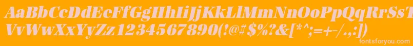 UrwantiquatultbolextnarOblique Font – Pink Fonts on Orange Background