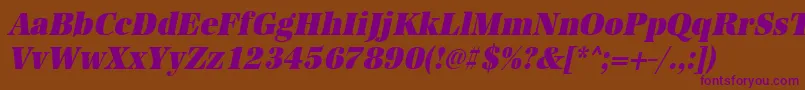 UrwantiquatultbolextnarOblique Font – Purple Fonts on Brown Background