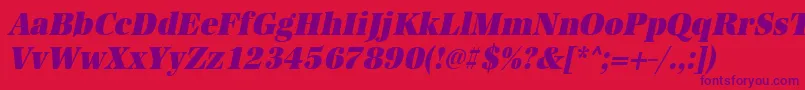 UrwantiquatultbolextnarOblique Font – Purple Fonts on Red Background