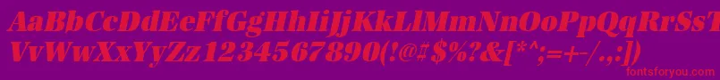 UrwantiquatultbolextnarOblique Font – Red Fonts on Purple Background