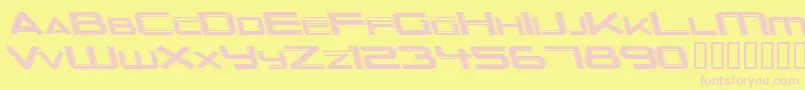 OuterLimitsExtendedItalic-fontti – vaaleanpunaiset fontit keltaisella taustalla