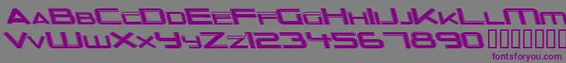 フォントOuterLimitsExtendedItalic – 紫色のフォント、灰色の背景