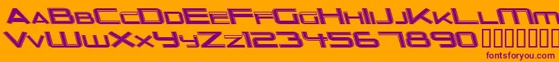 フォントOuterLimitsExtendedItalic – オレンジの背景に紫のフォント