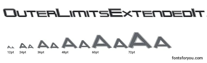 OuterLimitsExtendedItalic Font Sizes