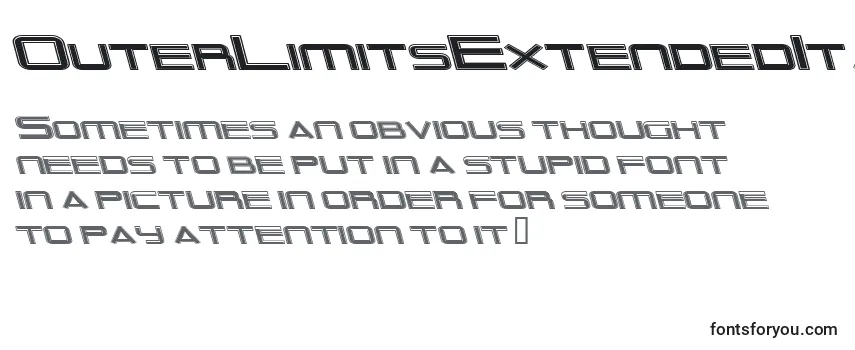 OuterLimitsExtendedItalic Font