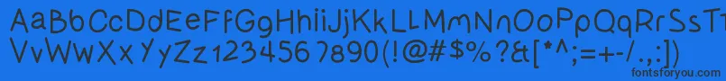 Шрифт Olivessanspimientolight – чёрные шрифты на синем фоне