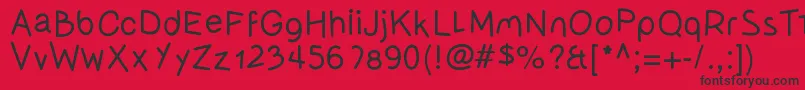Olivessanspimientolight Font – Black Fonts on Red Background