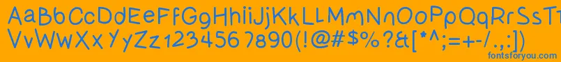 Шрифт Olivessanspimientolight – синие шрифты на оранжевом фоне
