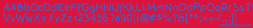 Olivessanspimientolight Font – Blue Fonts on Red Background