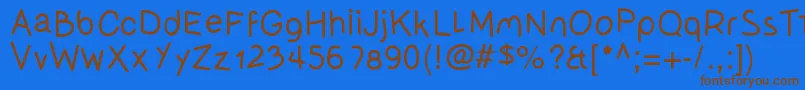 Olivessanspimientolight Font – Brown Fonts on Blue Background