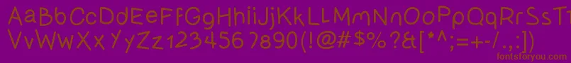 Olivessanspimientolight-Schriftart – Braune Schriften auf violettem Hintergrund