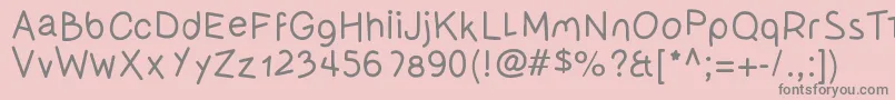 フォントOlivessanspimientolight – ピンクの背景に灰色の文字