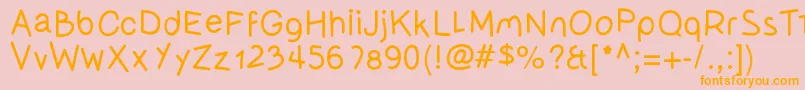 Olivessanspimientolight Font – Orange Fonts on Pink Background