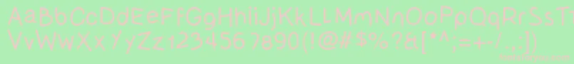 Olivessanspimientolight Font – Pink Fonts on Green Background