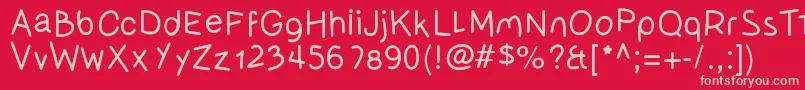 Olivessanspimientolight Font – Pink Fonts on Red Background
