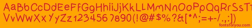 Шрифт Olivessanspimientolight – красные шрифты на оранжевом фоне