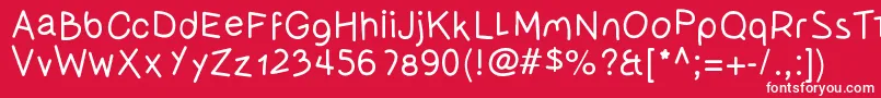 Olivessanspimientolight Font – White Fonts on Red Background