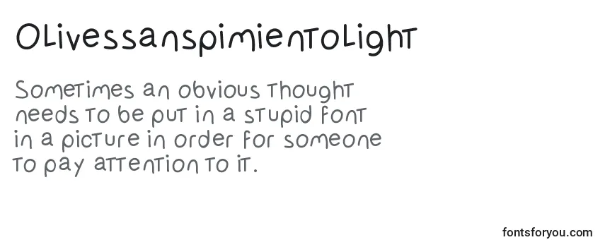 Review of the Olivessanspimientolight Font