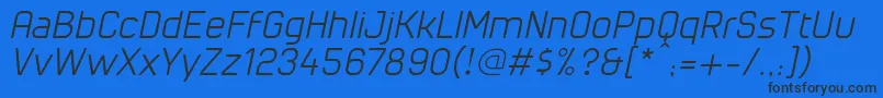 fuente CuyabraOblique – Fuentes Negras Sobre Fondo Azul
