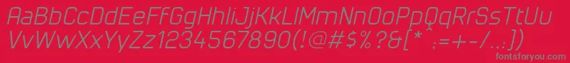フォントCuyabraOblique – 赤い背景に灰色の文字