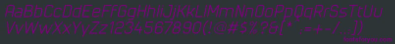 Police CuyabraOblique – polices violettes sur fond noir