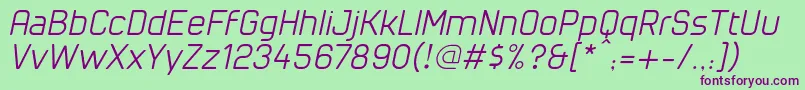 CuyabraOblique Font – Purple Fonts on Green Background