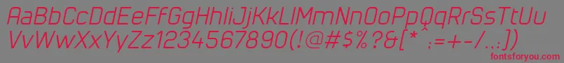 フォントCuyabraOblique – 赤い文字の灰色の背景