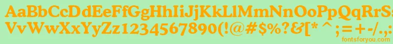 CooperBoldBt Font – Orange Fonts on Green Background