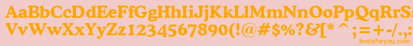 Police CooperBoldBt – polices orange sur fond rose