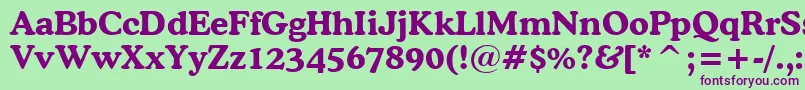 CooperBoldBt Font – Purple Fonts on Green Background