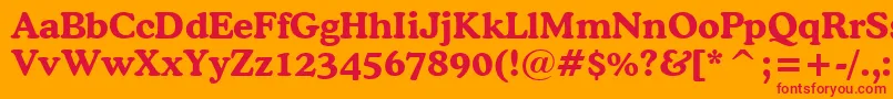 CooperBoldBt Font – Red Fonts on Orange Background