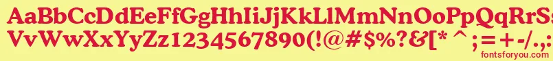 CooperBoldBt Font – Red Fonts on Yellow Background