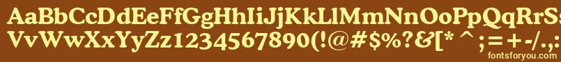 CooperBoldBt Font – Yellow Fonts on Brown Background