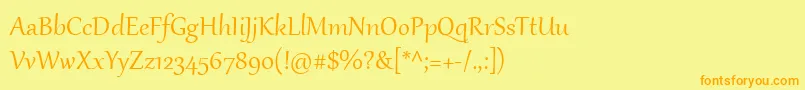 Шрифт GabriolaOne – оранжевые шрифты на жёлтом фоне