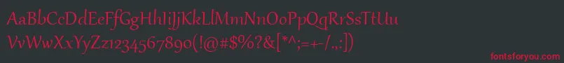 GabriolaOne Font – Red Fonts on Black Background