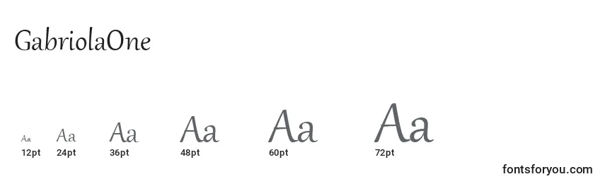 GabriolaOne Font Sizes