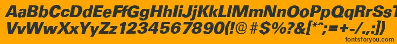 UltimateserialXboldItalic Font – Black Fonts on Orange Background