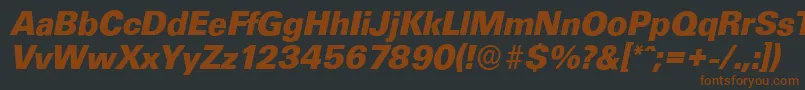 UltimateserialXboldItalic Font – Brown Fonts on Black Background