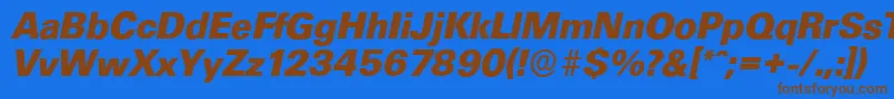 UltimateserialXboldItalic Font – Brown Fonts on Blue Background