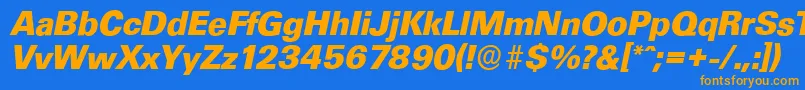 UltimateserialXboldItalic Font – Orange Fonts on Blue Background