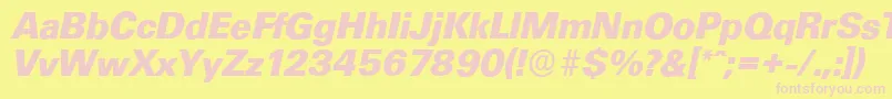 UltimateserialXboldItalic Font – Pink Fonts on Yellow Background