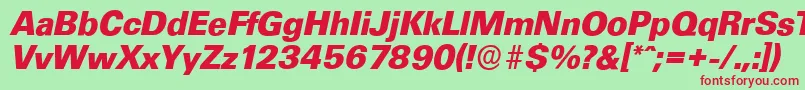 UltimateserialXboldItalic Font – Red Fonts on Green Background