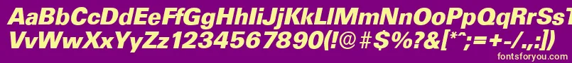 UltimateserialXboldItalic Font – Yellow Fonts on Purple Background