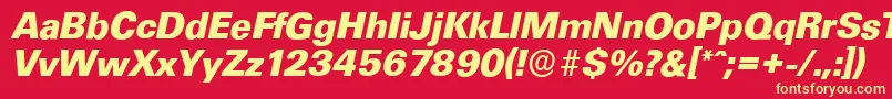 UltimateserialXboldItalic Font – Yellow Fonts on Red Background